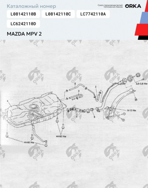 Купить Топливный бак Mazda MPV 2 (NB) Топливный бак Mazda MPV 2 (NB)